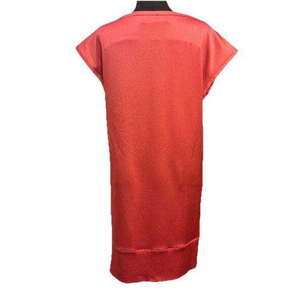 Diane Von Furstenberg Dress 4 Silk Shift Dress FLAW Read Salmon Pink Office Chic - Picture 7 of 12